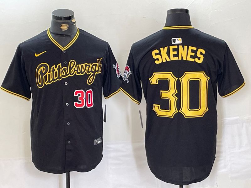 Men Pittsburgh Pirates #30 Skenes Black Game 2024 Nike MLB Jersey style 1->pittsburgh pirates->MLB Jersey